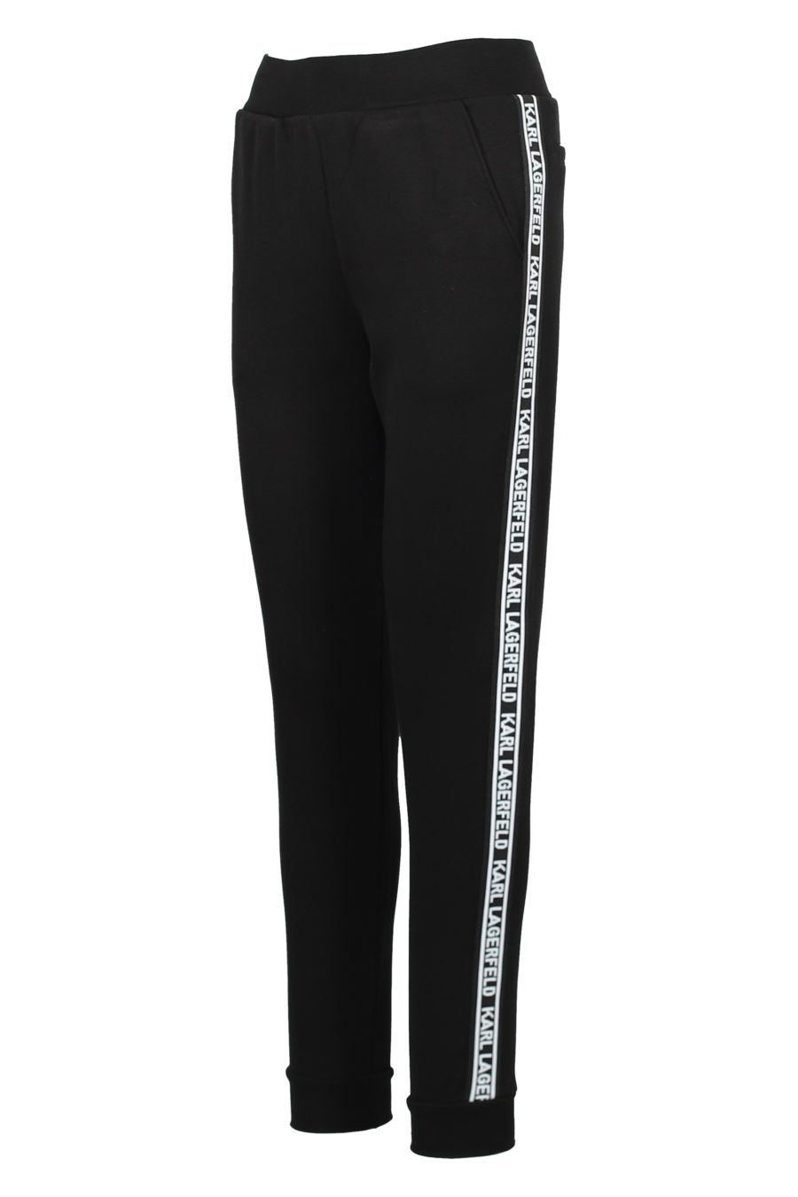Pantalón de chandal negro con logo blanco lateral - IMG 3174