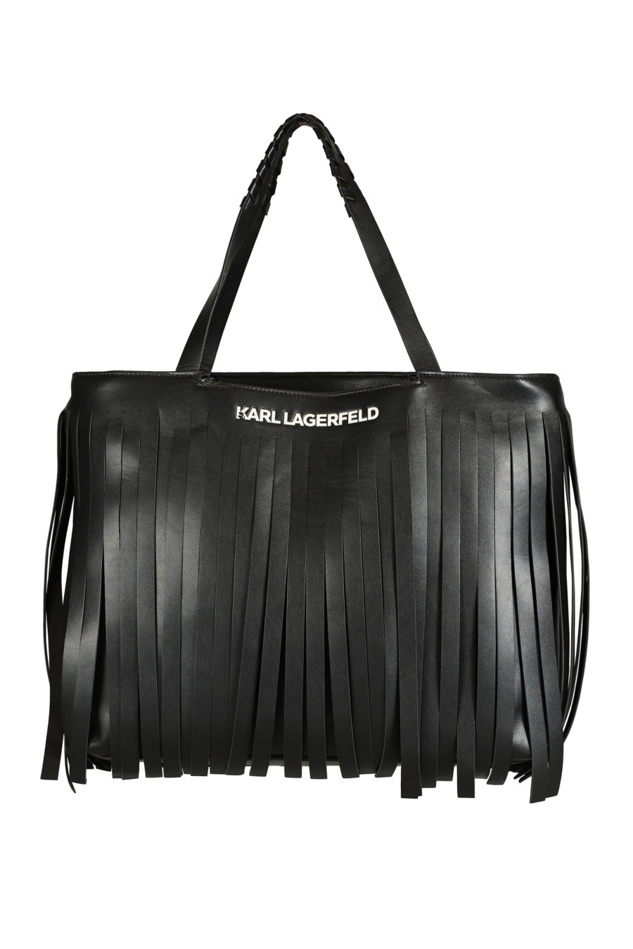 Black "maxi shoper" bag with fringes - IMG 3553