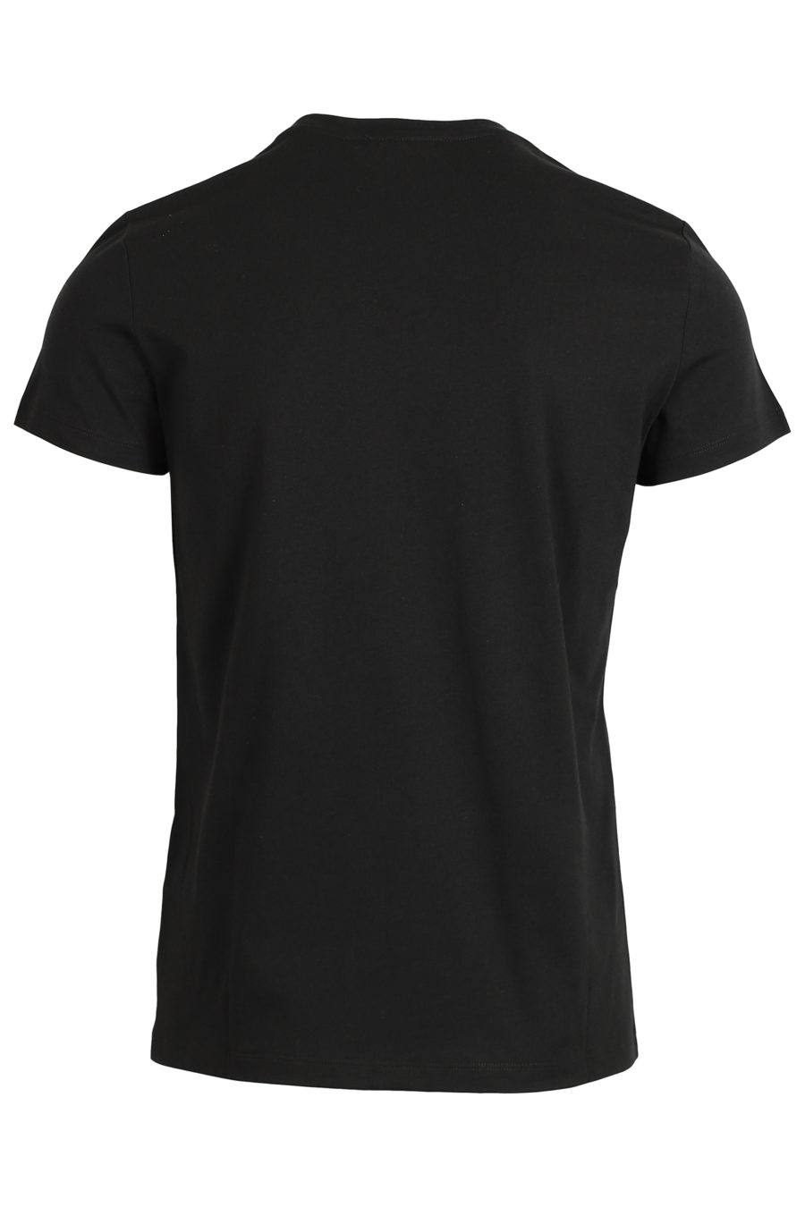 T-shirt preta com logótipo em veludo branco - IMG 3616