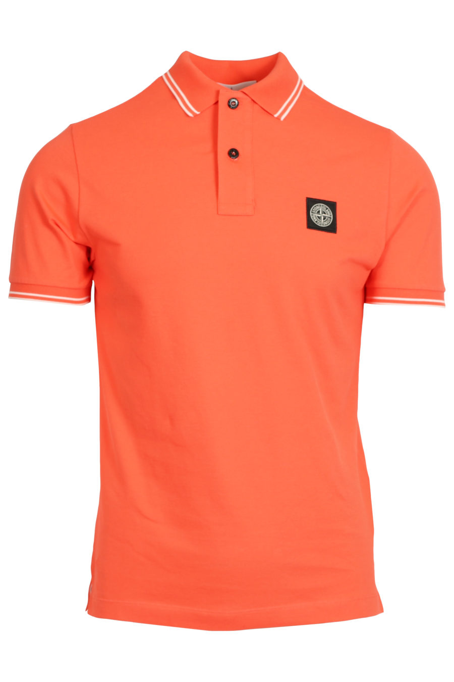 Polo naranja fluor con logo - IMG 3669