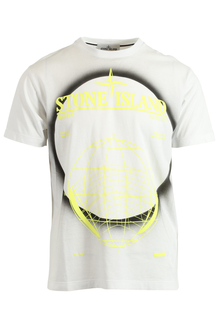 Camiseta blanca logo amarillo fluor - IMG 3711