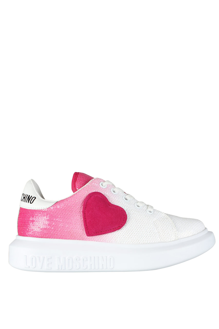 Zapatillas blancas con degrade rosa y lentejuelas - IMG 5261