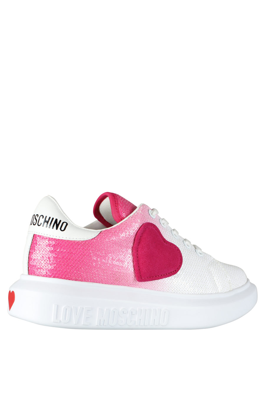Zapatillas blancas con degrade rosa y lentejuelas - IMG 5262