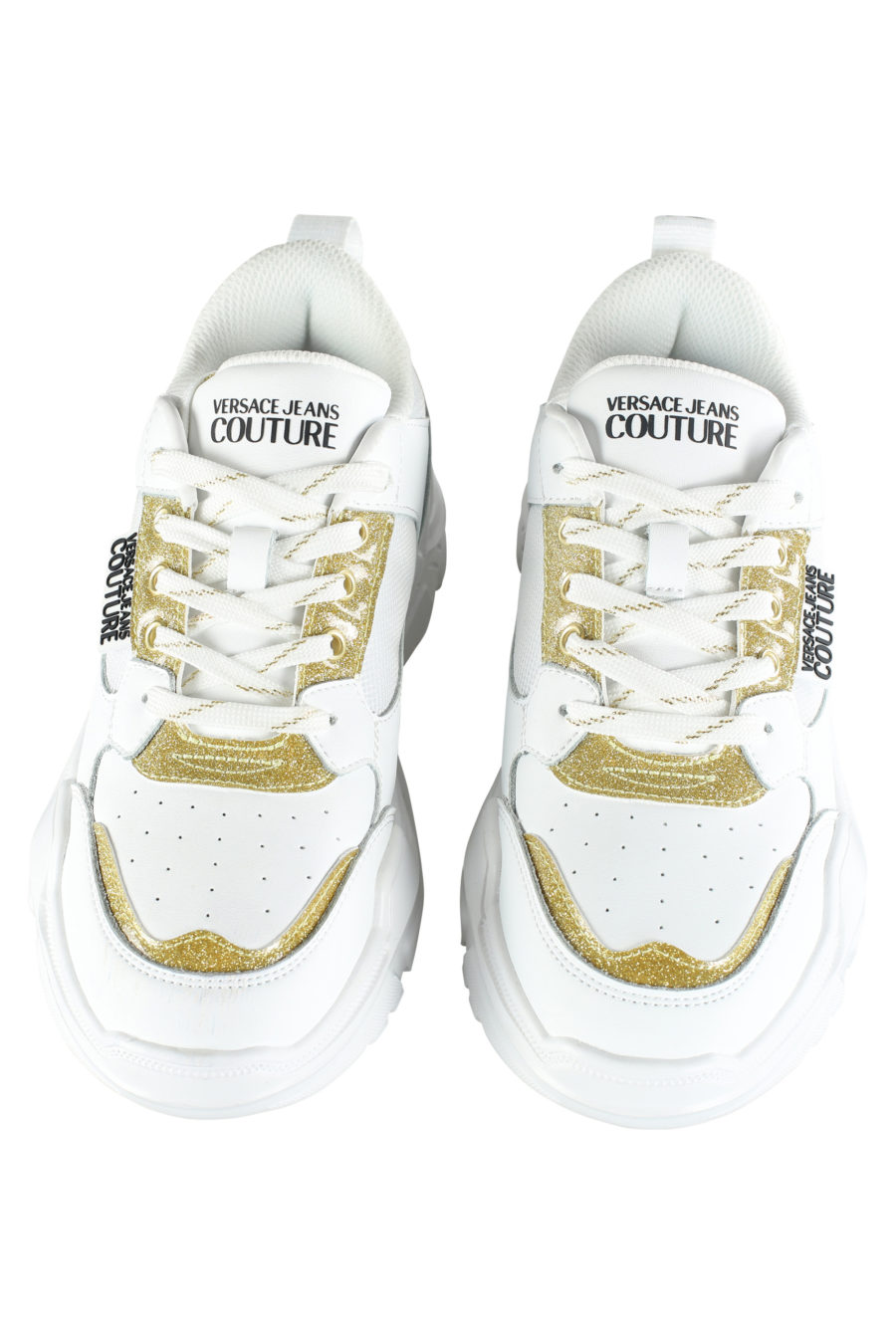 Zapatillas blancas con detalles dorado "glitter" - IMG 5346