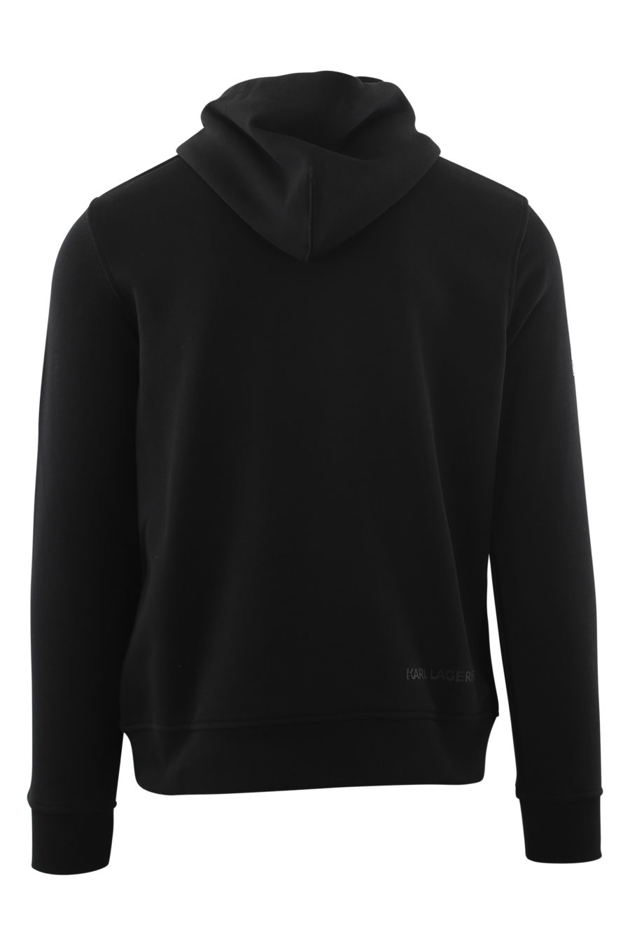 Schwarzes Kapuzensweatshirt mit geprägtem Silberlogo - IMG 6571