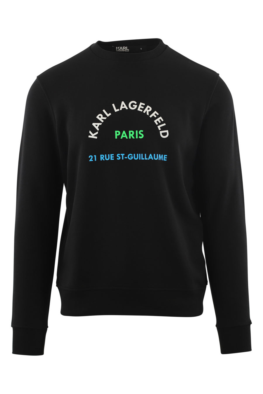 Camisola preta com logótipo "rue st- guillaume" multicolorido - IMG 6579