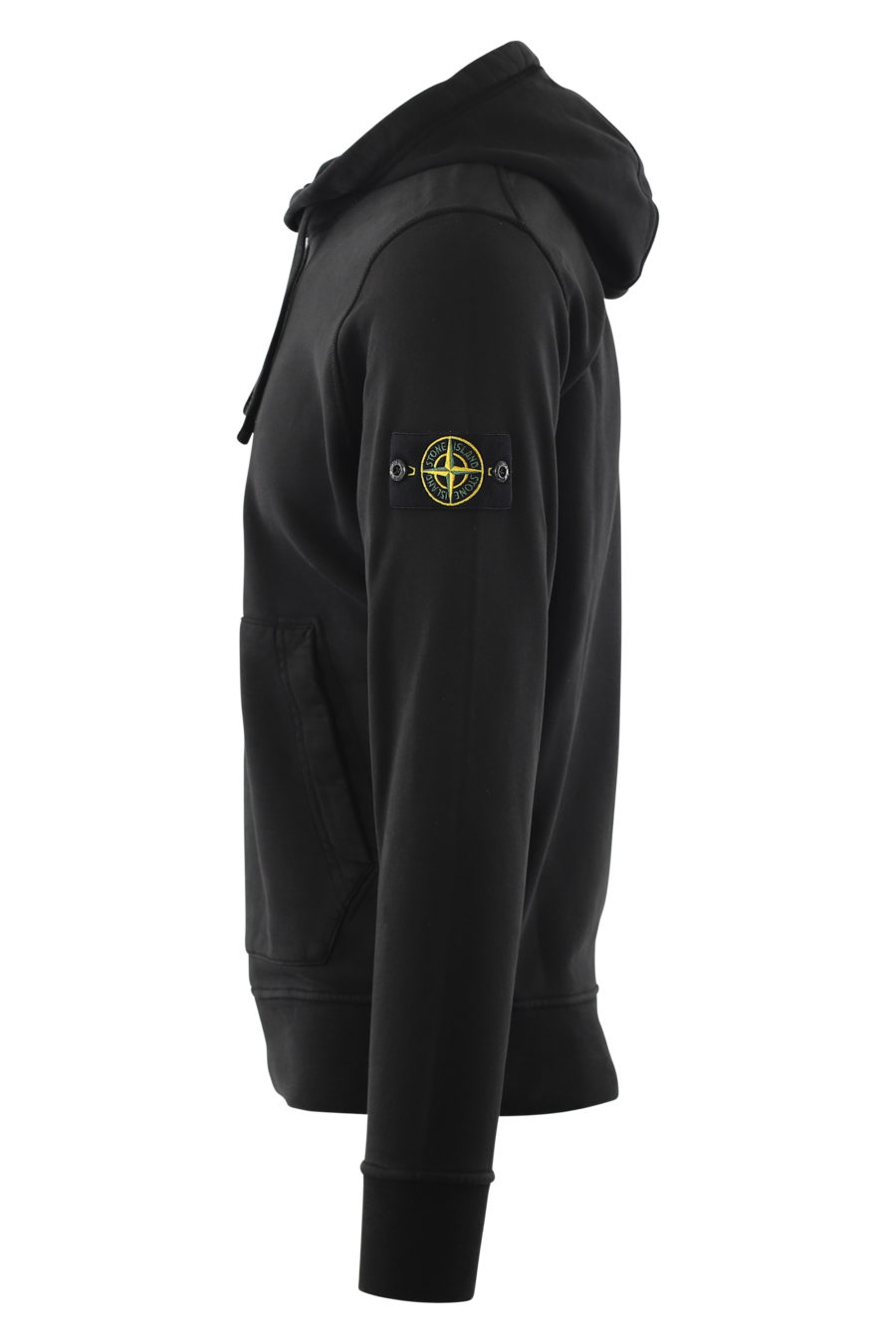 Black sweatshirt with hood and side patch - IMG 6596