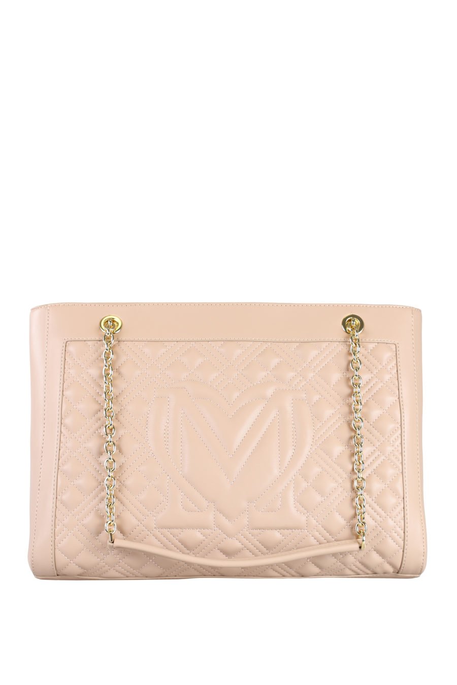 Nude coloured quilted bag with golden chain - IMG 1960