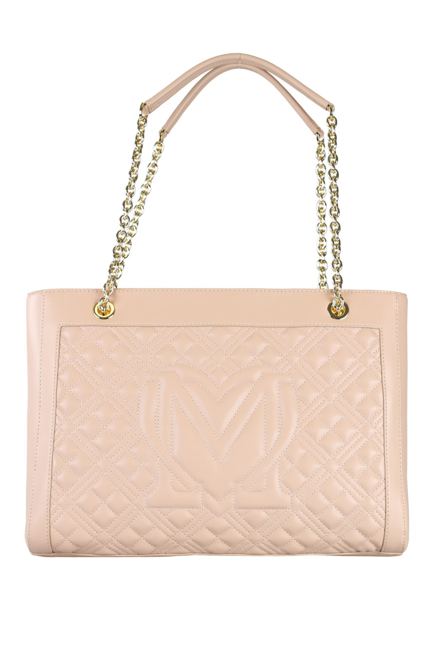 Nude coloured quilted bag with golden chain - IMG 1962