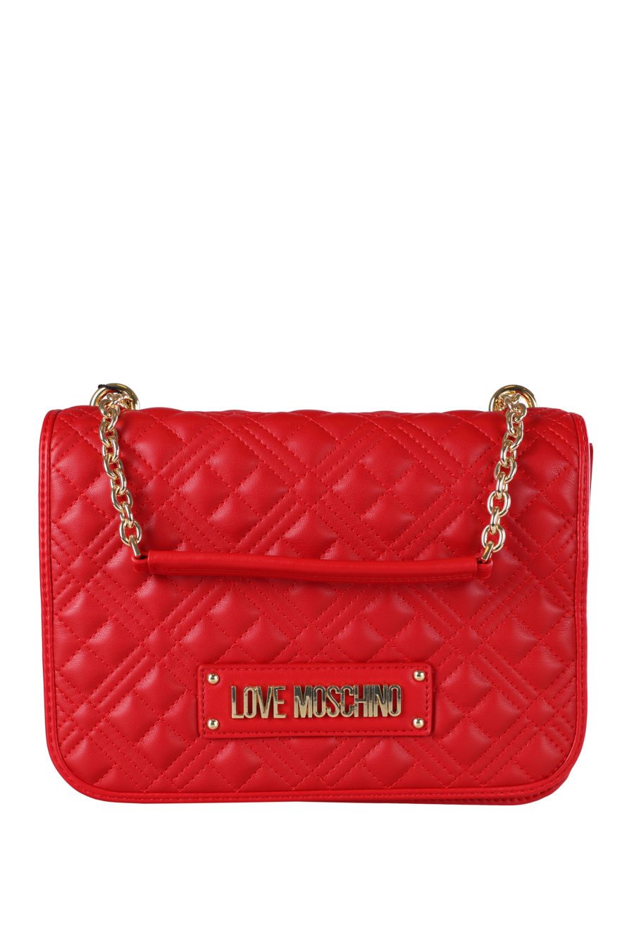 Red quilted bag with golden chain - IMG 4679