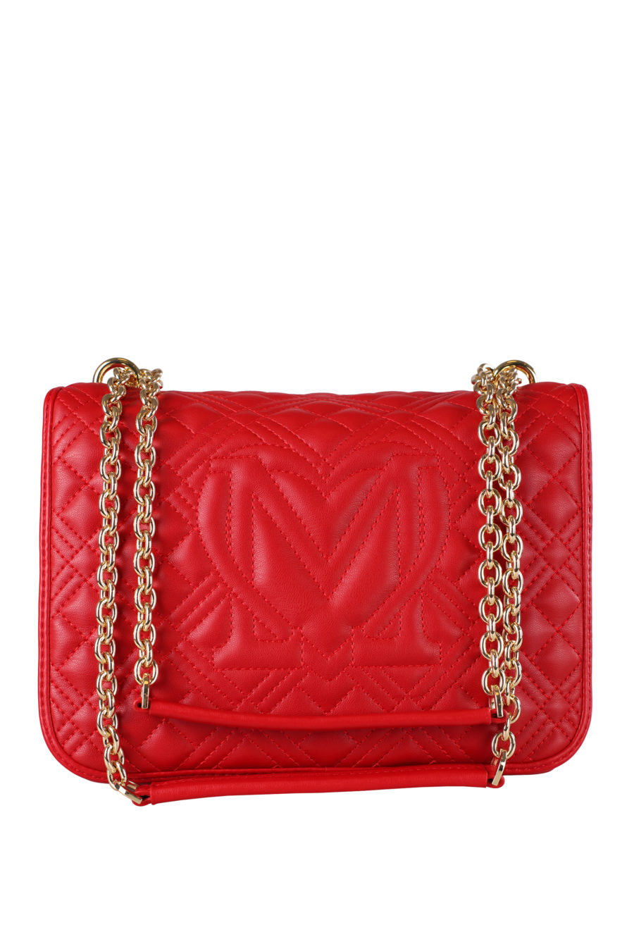 Red quilted bag with golden chain - IMG 4681