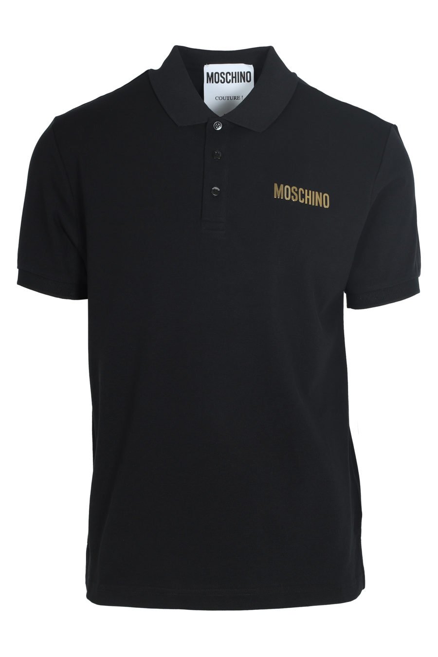 Black polo shirt with gold logo - IMG 5984