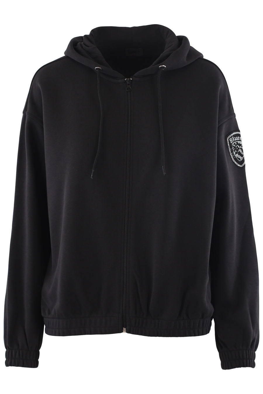 Schwarzes Sweatshirt mit Kapuze und Kristallen als Logo - IMG 6782