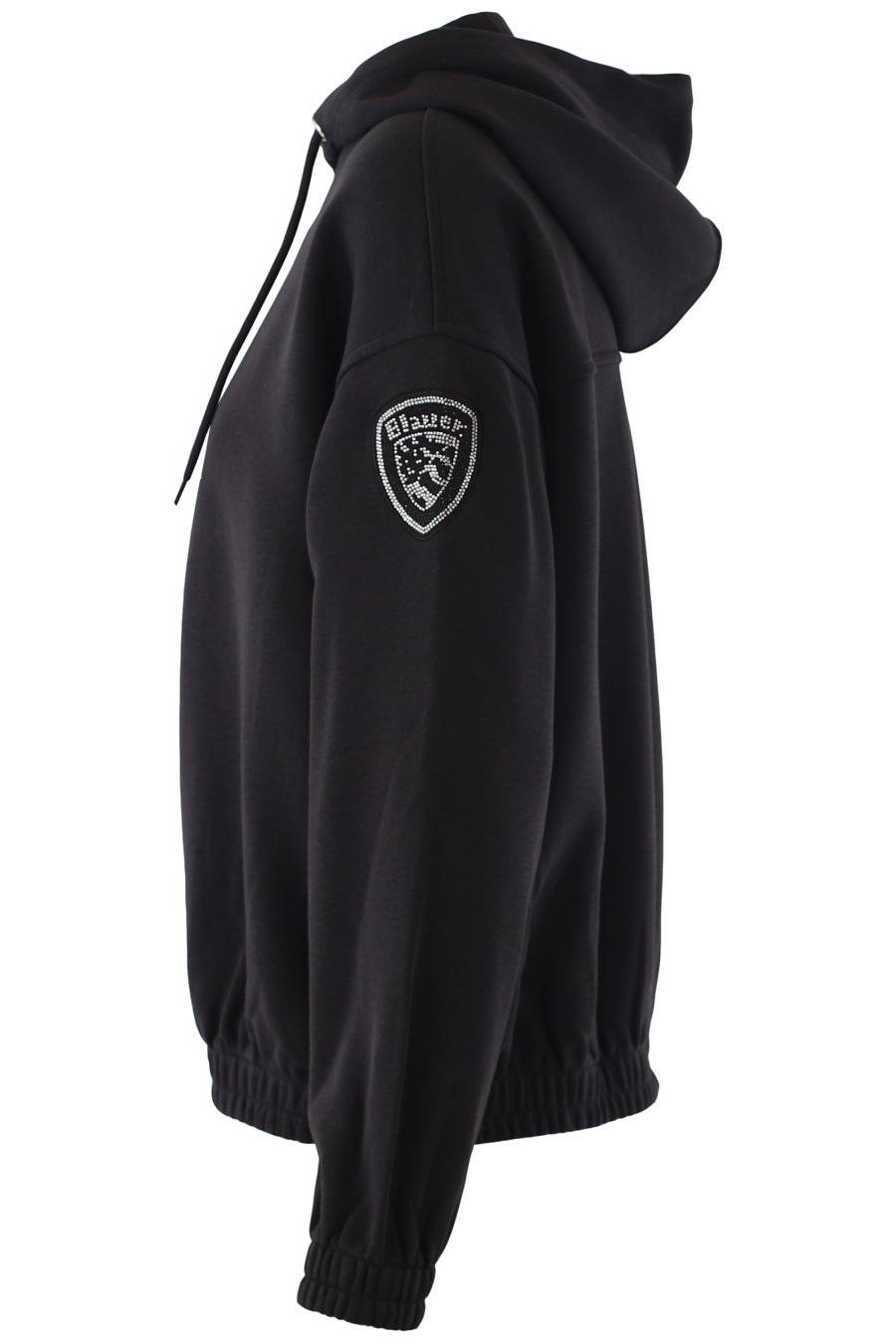 Schwarzes Sweatshirt mit Kapuze und Kristallen als Logo - IMG 6784