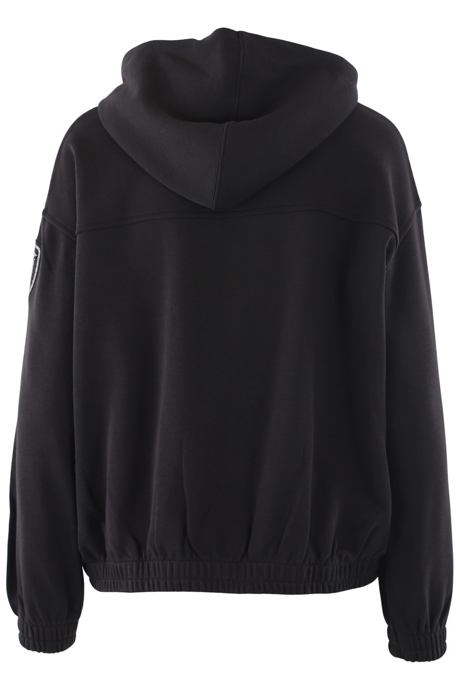 Schwarzes Sweatshirt mit Kapuze und Kristallen als Logo - IMG 6788