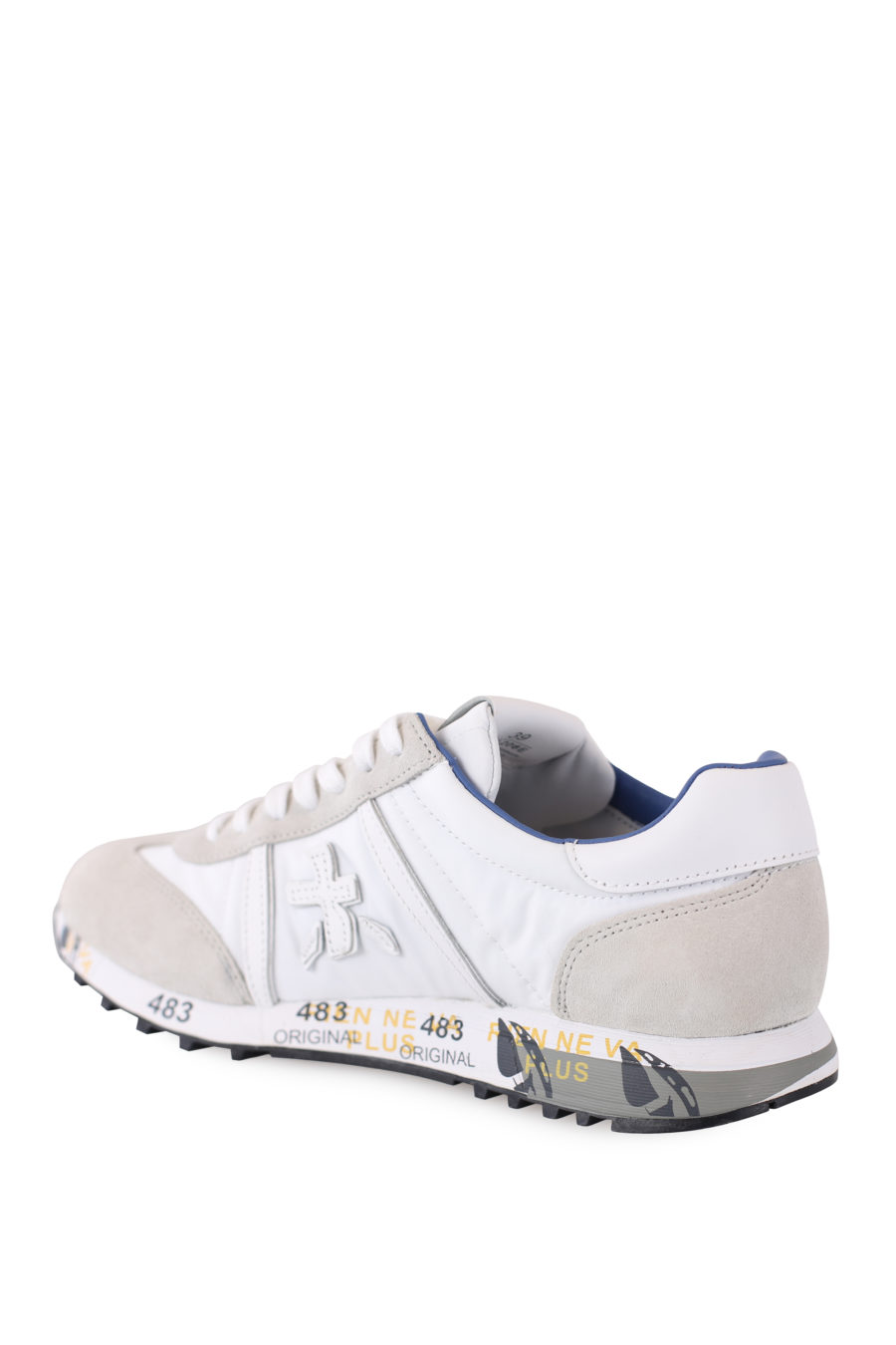 Zapatillas Blancas y gris con detalle azul "Lucy" - IMG 7030