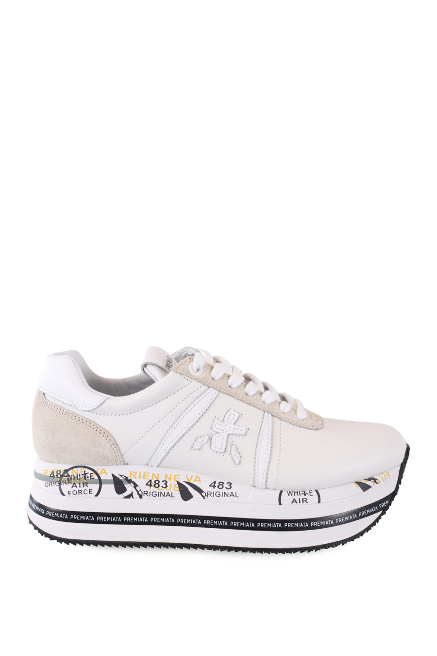 Zapatillas blancas y beige con plataforma "Beth" - IMG 7033