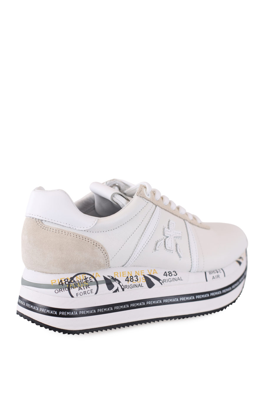 Zapatillas blancas y beige con plataforma "Beth" - IMG 7034