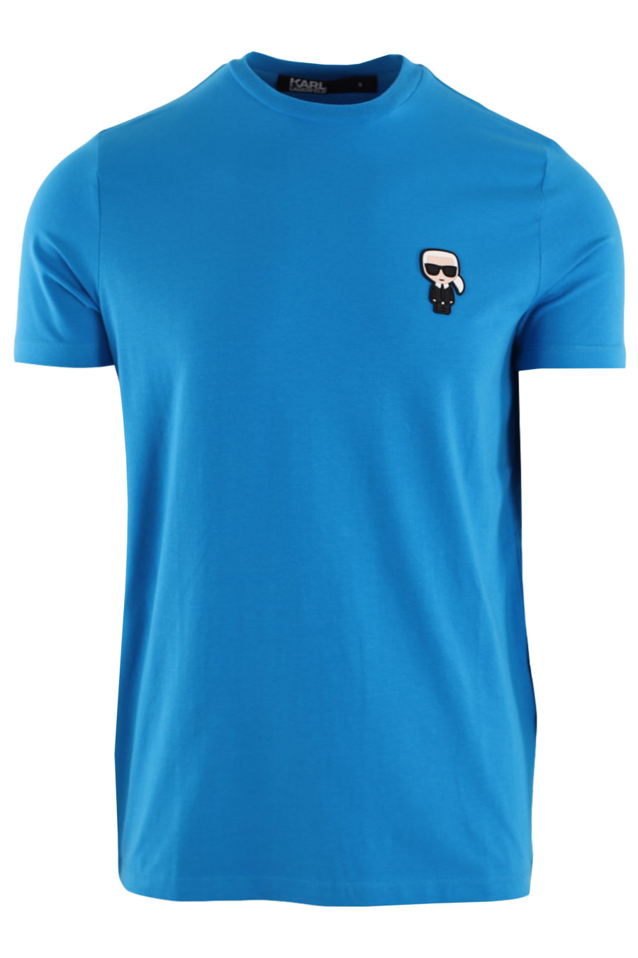 T-shirt azul com pequeno logótipo de borracha - IMG 8741