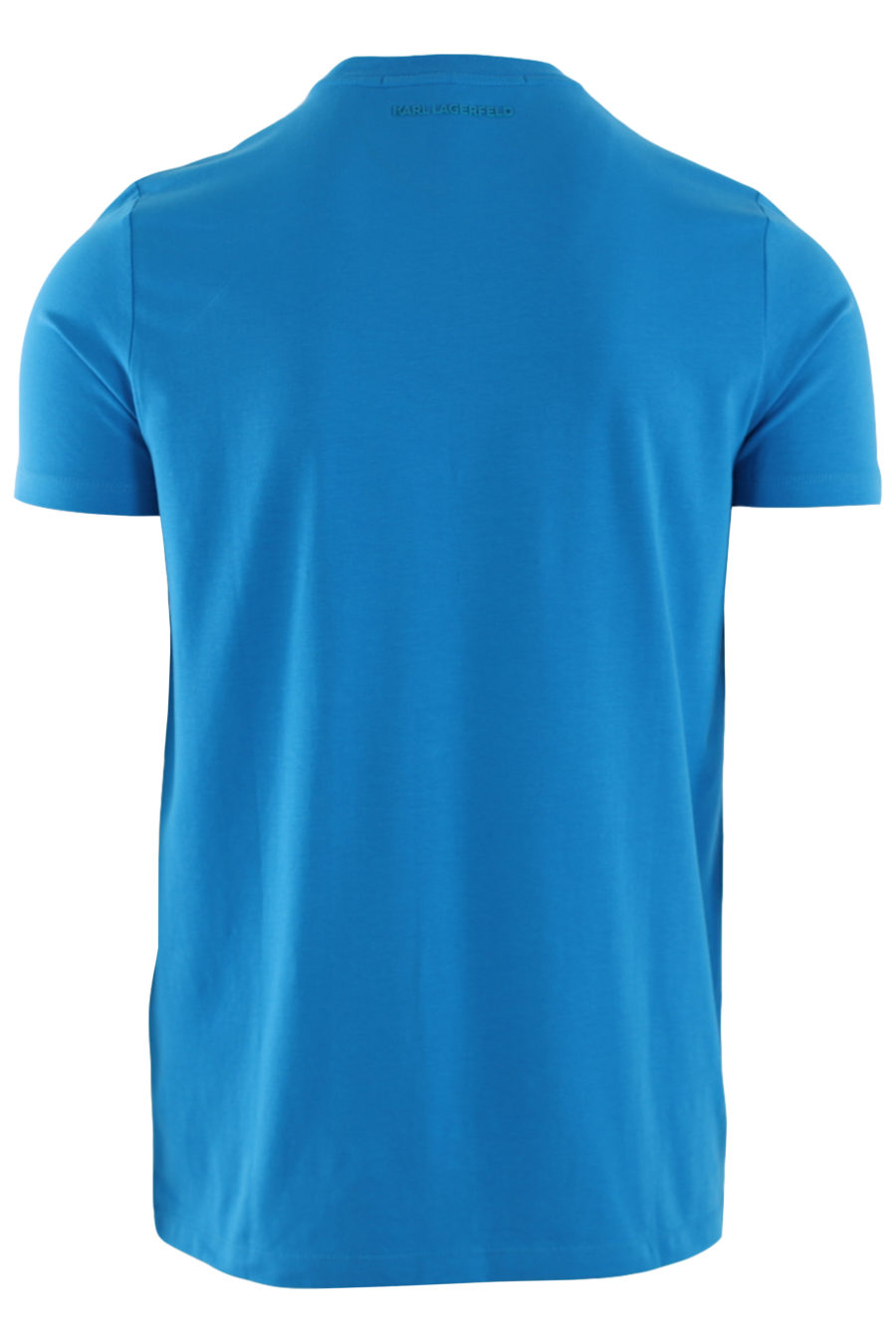 T-shirt azul com pequeno logótipo de borracha - IMG 8744