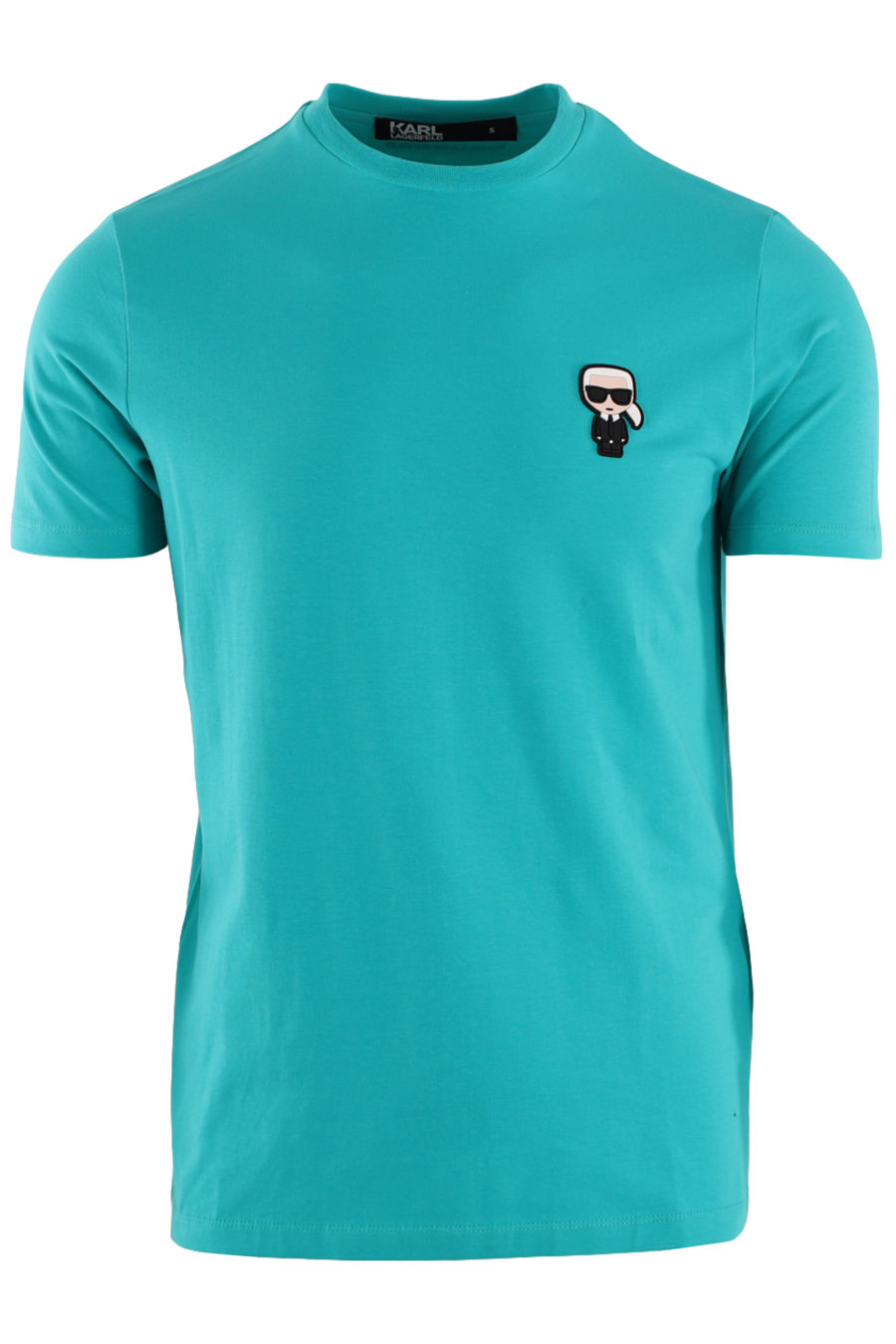 Türkisfarbenes T-Shirt mit kleinem Gummilogo - IMG 8755