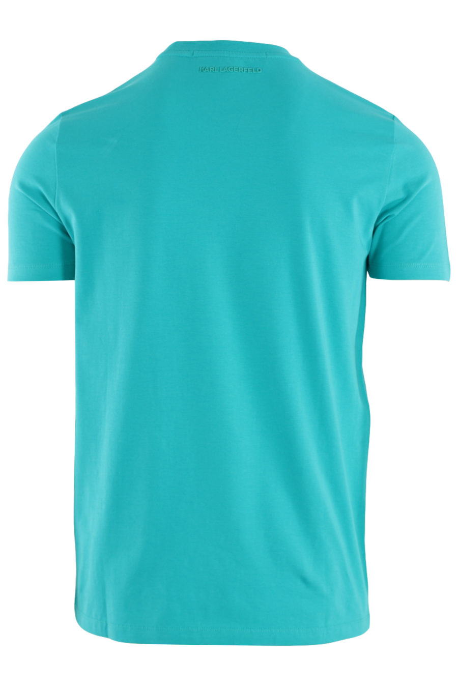Türkisfarbenes T-Shirt mit kleinem Gummilogo - IMG 8759