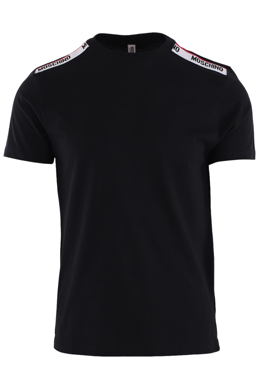 Camiseta negra con logo en cinta en hombros - IMG 8792