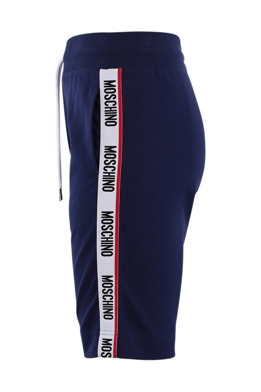 Pantalón azul corto con logo en cinta laterales - IMG 8838