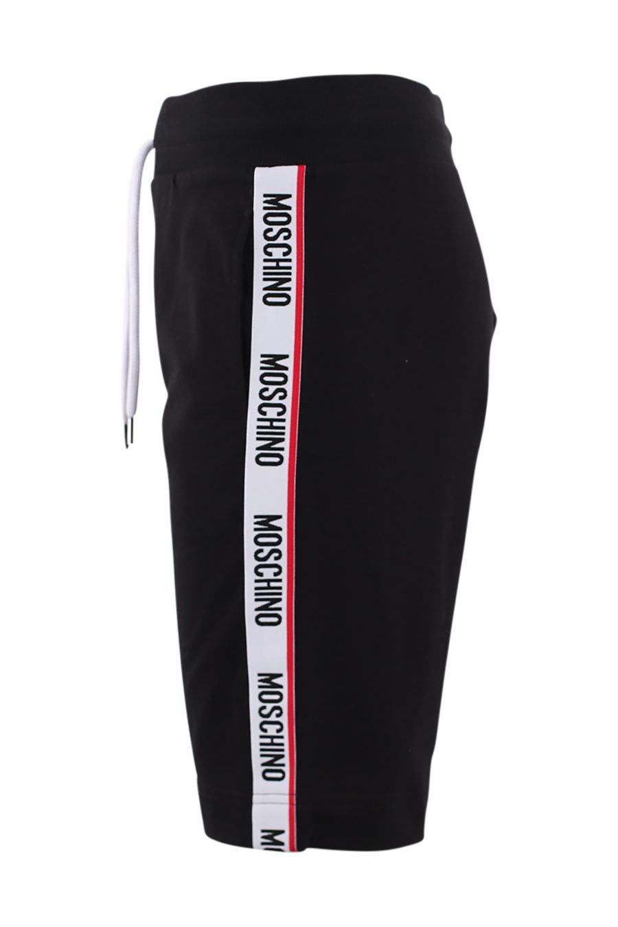 Pantalón corto negro con logo en cinta laterales - IMG 8843