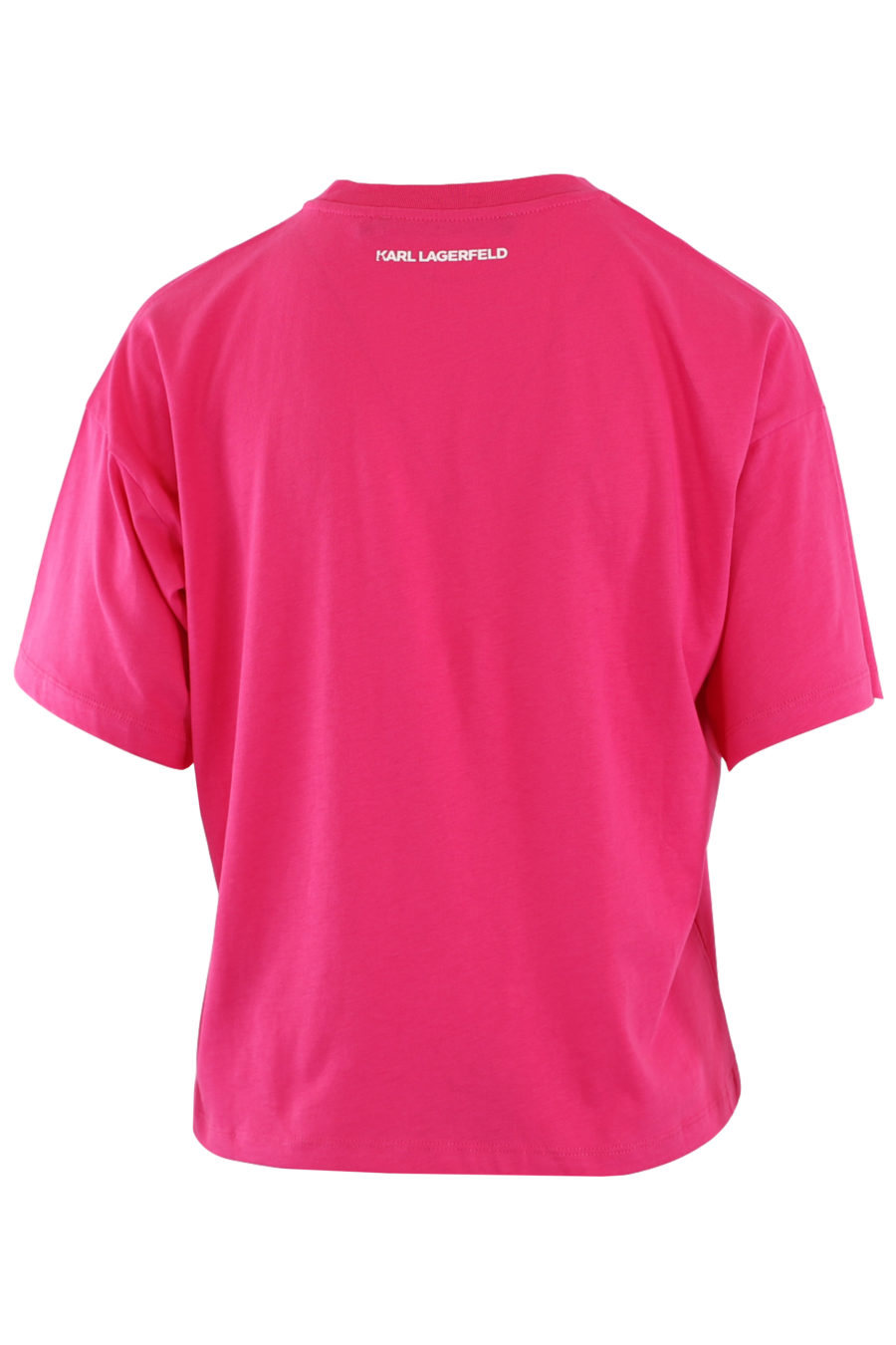 T-shirt fuchsia avec logo en velours - IMG 8945