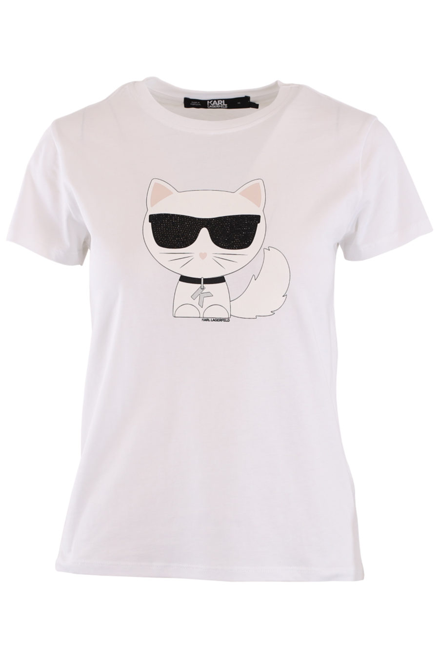 Camiseta blanca con "choupette" en strass - IMG 8970