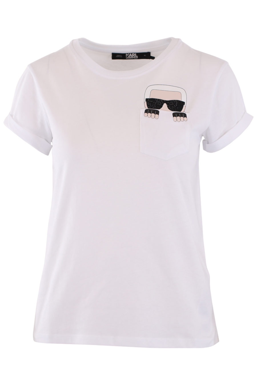 Camiseta blanca con logo y bolsillo - IMG 9000