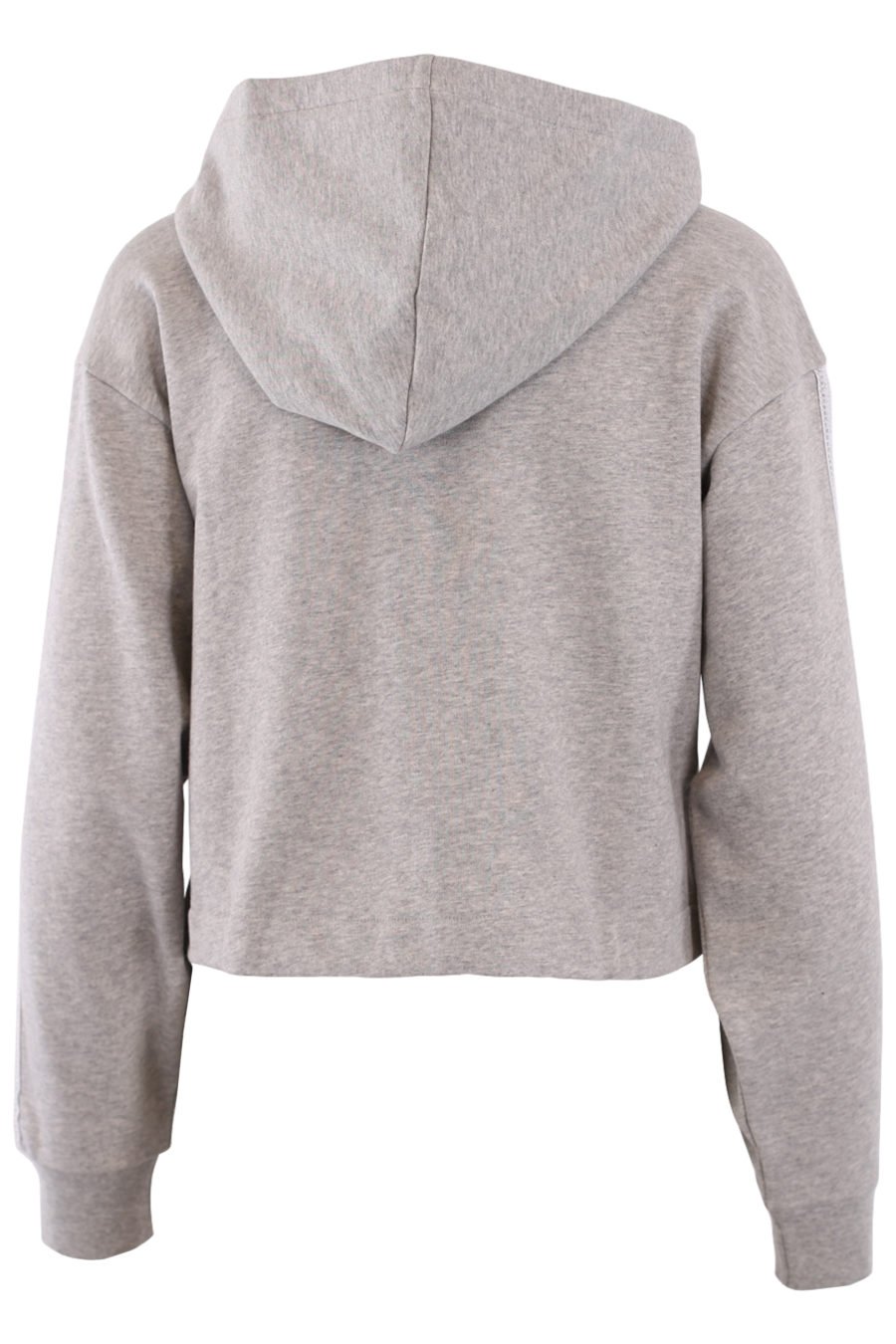 Grey sweatshirt and hood with lace effect ribbon logo - IMG 9008