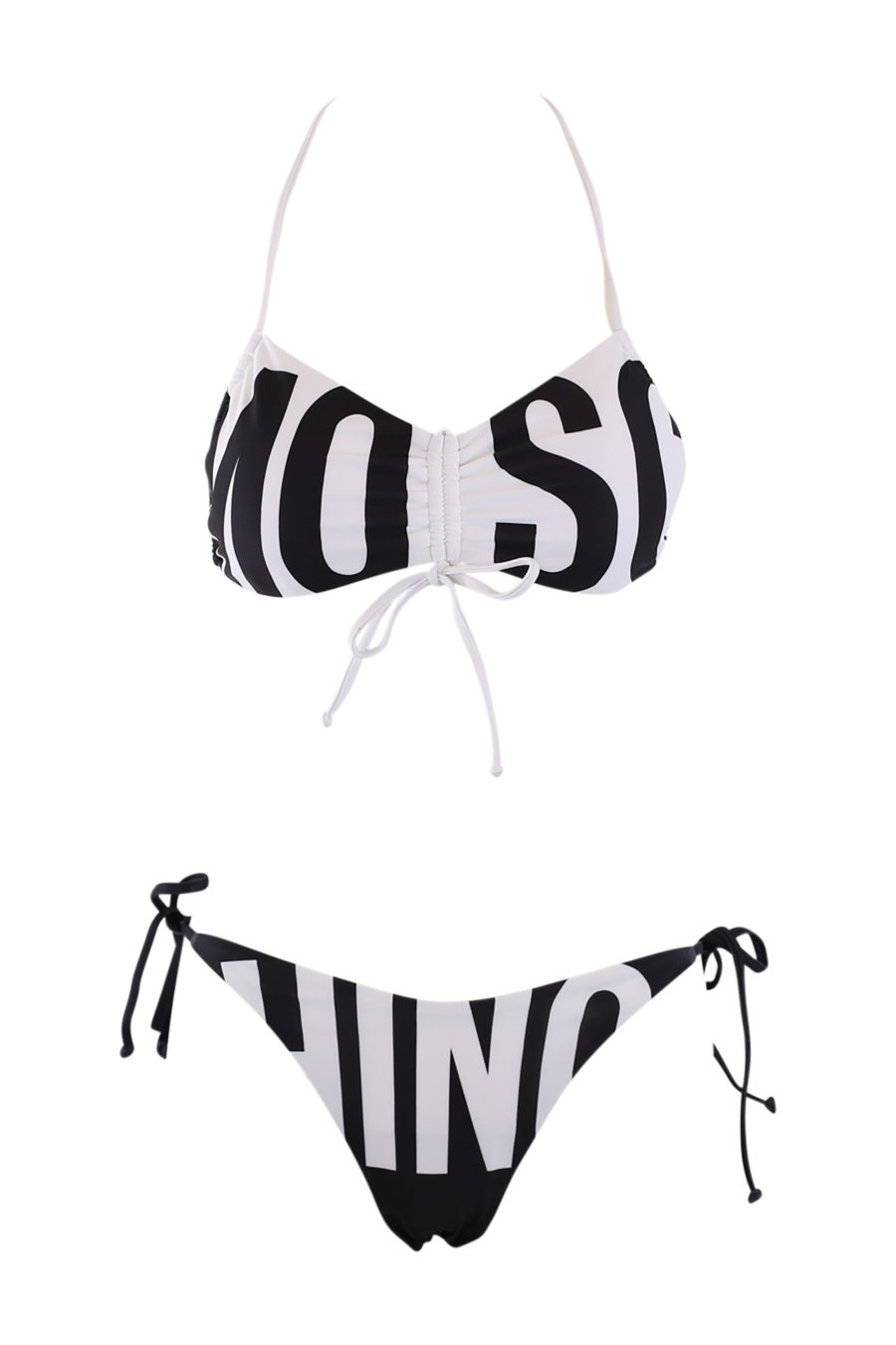 White bikini top with large black logo - IMG 9080