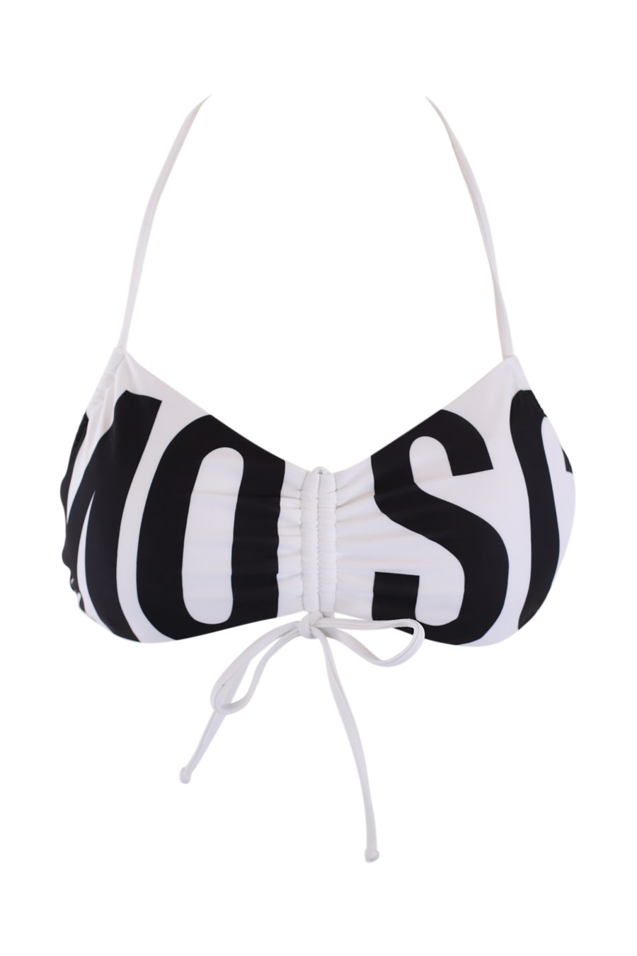 White bikini top with large black logo - IMG 9081