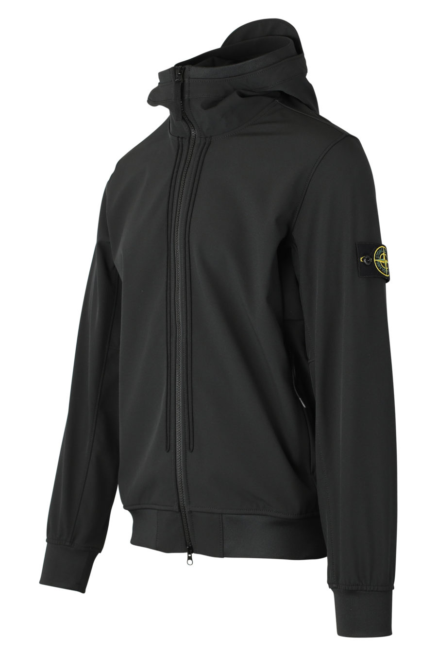 Chaqueta negra con capucha y logotipo parche - IMG 9307