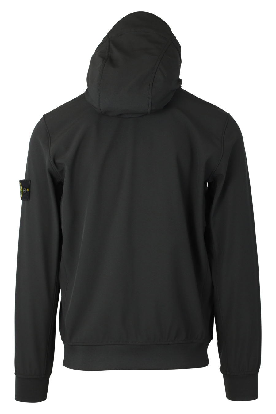 Schwarze Jacke mit Kapuze und Logoaufnäher - IMG 9320