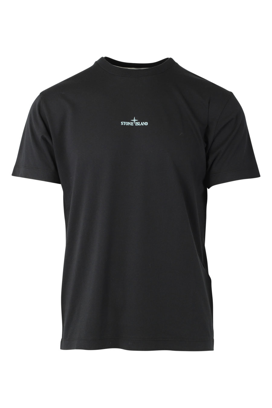 Camiseta negra con logotipo multicolor detrás - IMG 9324