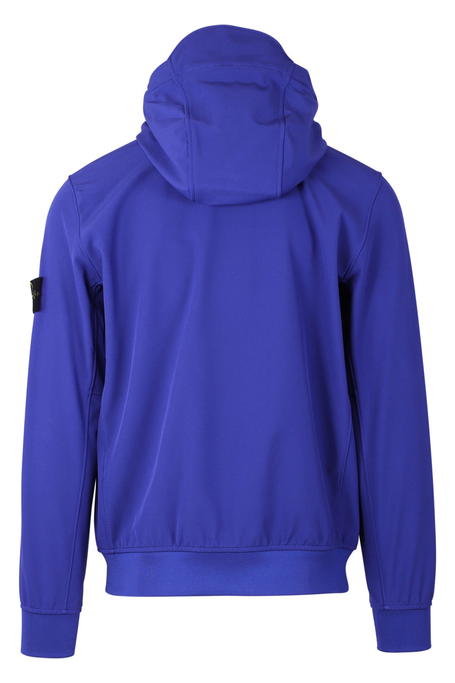 Chaqueta azul con capucha y logotipo parche - IMG 9348