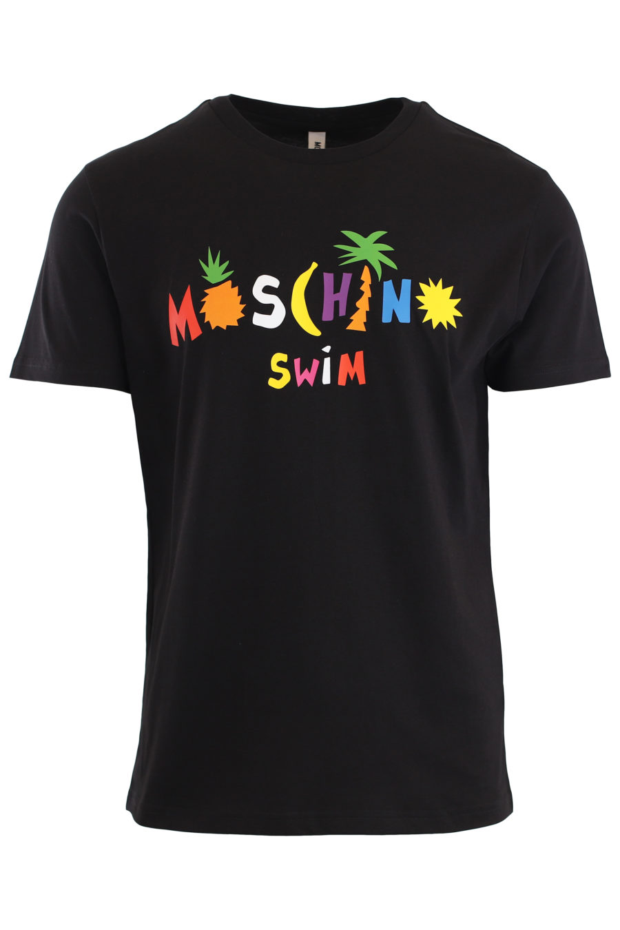 Camiseta negra con logo playero multicolor - IMG 9474