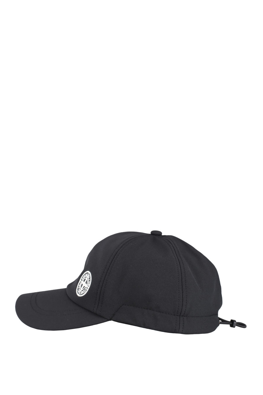 Black cap with white embroidered logo - IMG 9736