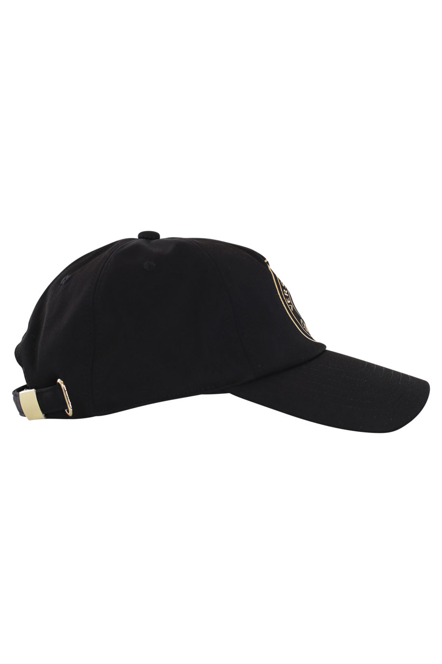 Gorra negra con logo dorado redondo - IMG 0139
