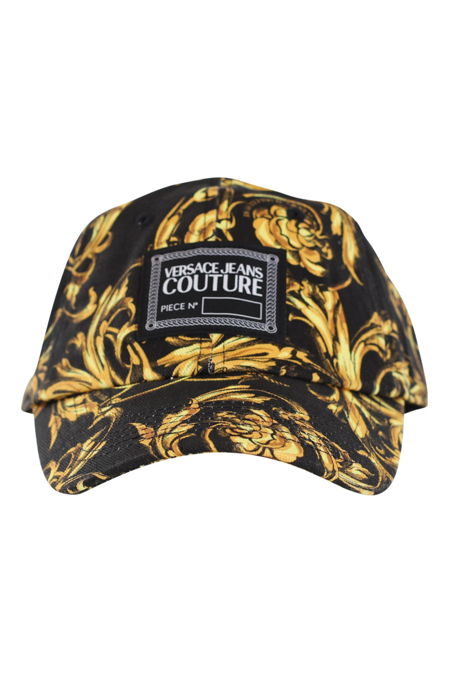 Gorra negra con estampado barroco dorado - IMG 0143