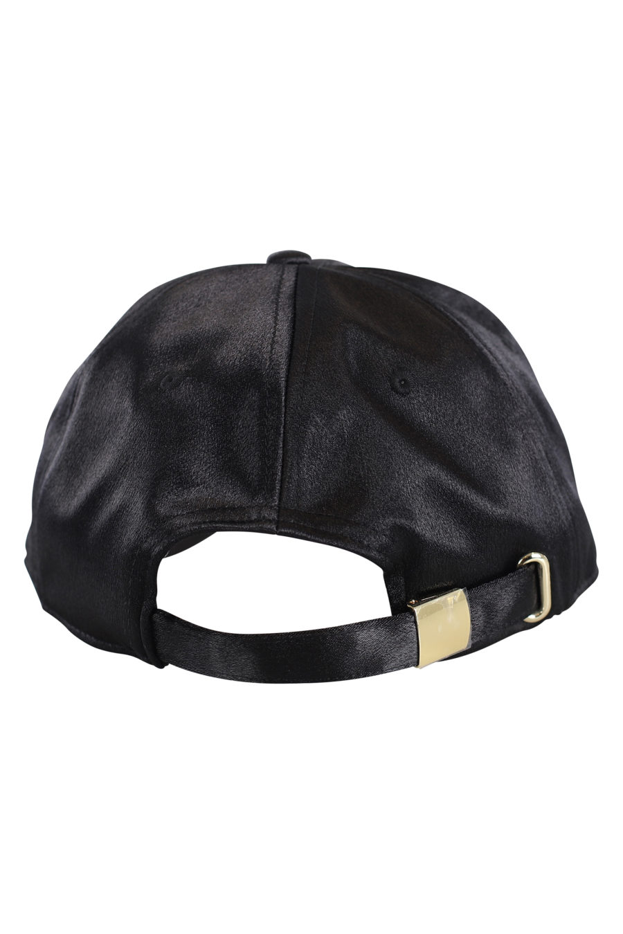 Black satin cap with black embroidered logo - IMG 0157