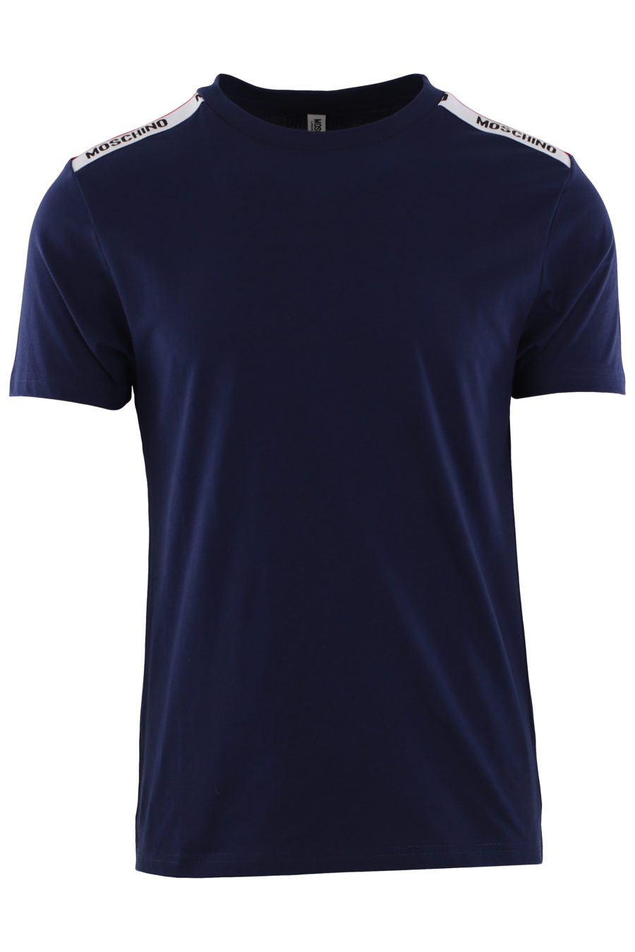 Camiseta azul con logo en cinta en hombros - IMG 0401