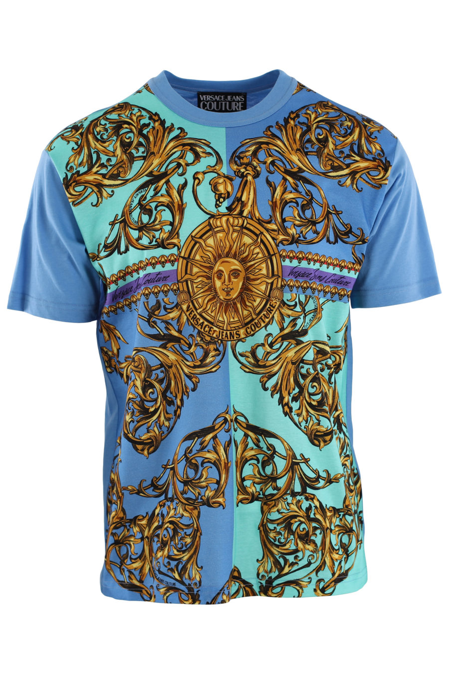 Camiseta azul con estampado barroco "garland sun" - IMG 0415