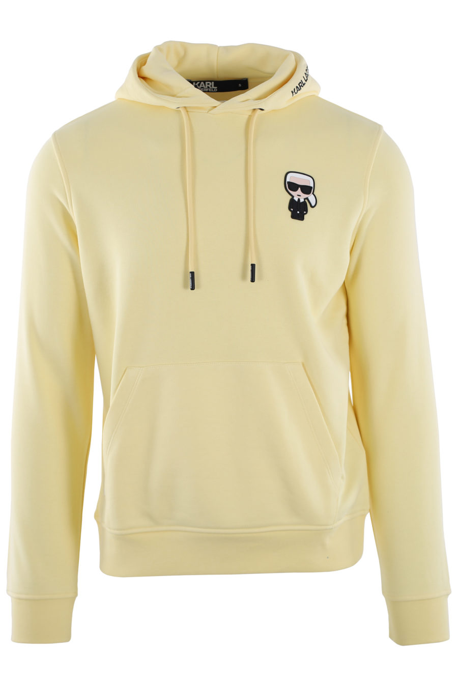 Yellow hooded sweatshirt with rubber logo - IMG 0444