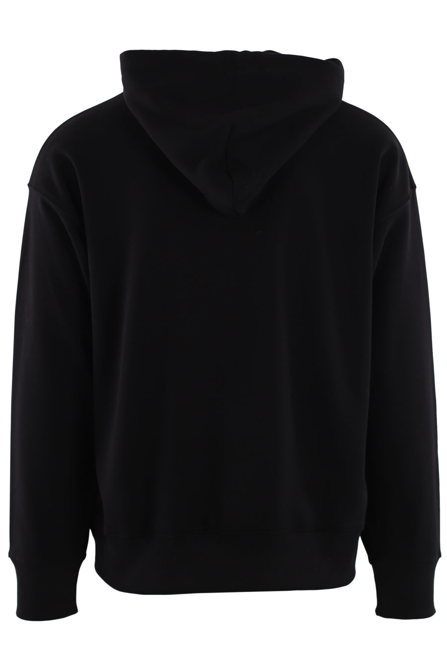 Schwarzes Kapuzensweatshirt mit weißem und rotem gesticktem Logo - IMG 0462