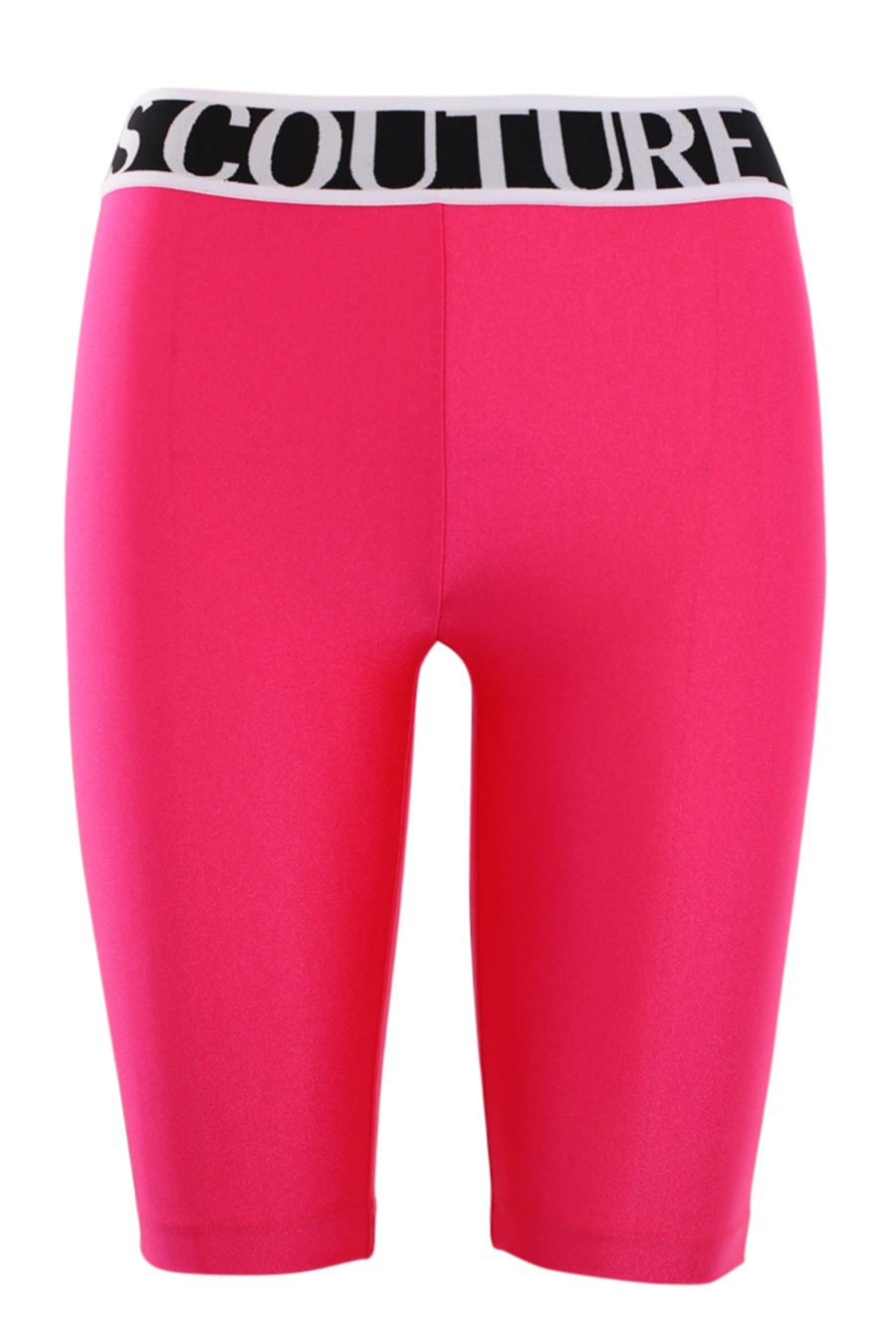 Leggings cortos rosas con logo en la cintura - IMG 0568
