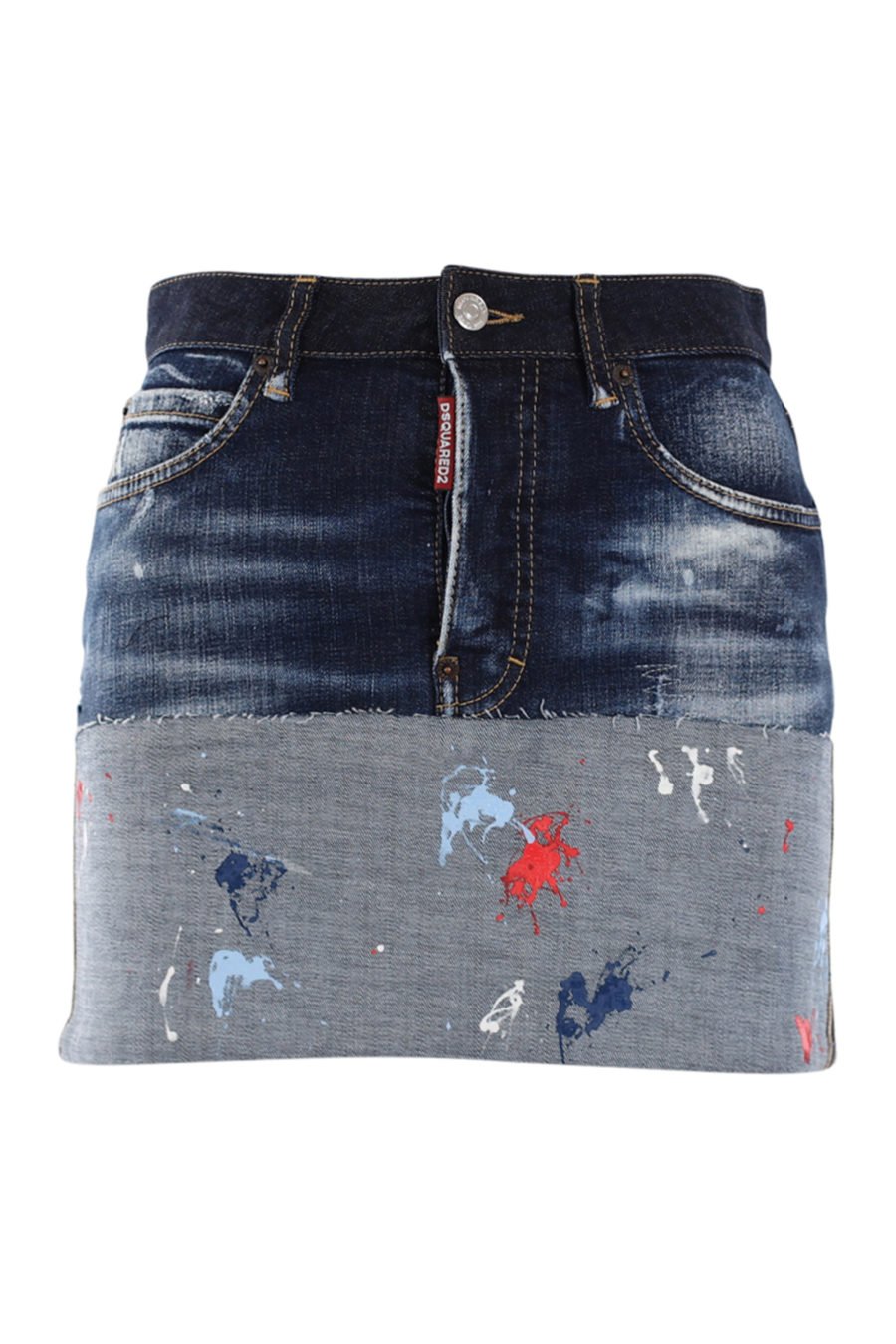 Short denim skirt with paint - IMG 0573